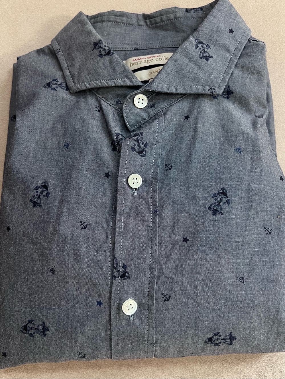 Vintage Inspired Banana Republic Heritage Collection Grant Fit Shirt M